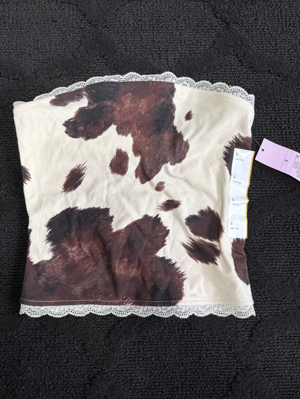 Cow Print Strapless Tube Top lace